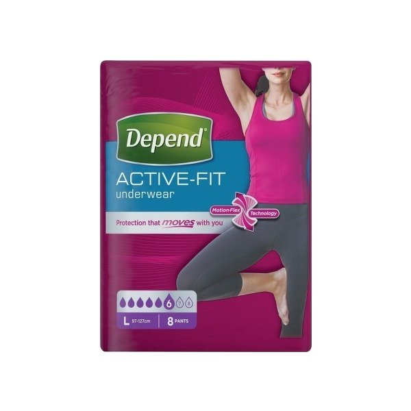 Depend Active-Fit inkontinenčné nohavičky pre ženy L 8 ks od 8,91 € -  Heureka.sk
