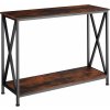 tectake 404670 konzolový stolík tacoma 100x35x80,5cm - industriálne drevo tmavé, rustikálne