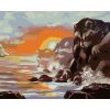 Zuty – Maľovanie podľa čísel – Plachetnice, medvedík čistotný, skaly, more a západ slnka (D. Rusty Rust), 40 × 50 cm, plátno + rám 8596530179610