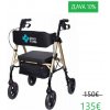 Rehafund Rf-617/zl MARSYLIA chodítko pre seniorov štvorkolesové zlaté