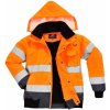 Portwest C465 HI-VIS CONTRAST BOMBER Reflexná bunda M, Fluorescenčno oranžová-Námornícka modrá