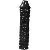 All Black AB51, čierne vinylové dildo 38 x 7,5–8,5 cm