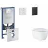 Grohe Rapid SLX Set predstenovej inštalácie, klozetu, dosky SoftClose a tlačidla Even, phantom black SANI11BB5110-GR