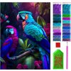 DIAMANTOVÁ VÝŠIVKA KORÁLKY MOZAIKA SADA OBRAZ DIAMANTOVÉ MAĽOVANIE PAPAGÁJE 30X40