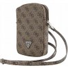 Guess PU 4G Triangle Logo Wallet Phone Bag Zipper hnedé