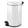 Alda Nášľapný odpadkový kôš, 12 L, lakovaný biely