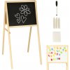 Dvojstranná tabuľa pre deti – kriedová a magnetická, 84 × 43 × 50 cm