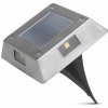 LED solárna lampa zapichovacia / nástenná - štvorec, kov - studená biela - 10 x 10 x 2,5 (+11) cm