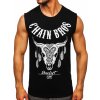 Čierne pánske tričko/tielko Tank Top s potlačou Bolf 14809