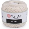 Bavlnená priadza háčkovacia Violet 50 g - (6194) krémová svetlá
