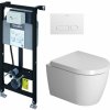Súprava WC misa s pomaly sa sklápajúcim sedadlom Duravit ME by Starck 45300900A1, podomietková konštrukcia Duravit DuraSystem WD1011000000, WD5001011000