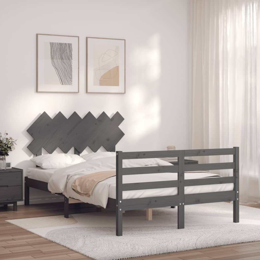 Prolenta Maison Exclusive Rám postele s bMaison Exclusive sivá vá z masívneho dreva
