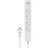 Predlžovací kábel s prepäťovou ochranou 4 zásuvky USB-A a USB-C, 1,5 m, LZ-11