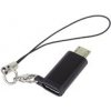 PremiumCord Adaptér USB-C konektor female - USB 2.0 Micro-B/male, černý s očkem na zavěšení