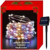 ISO 11393 Vianočný svietiaci struny Solárne 100 LED, multicolor 12m
