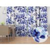 Biante Bavlnený záves Sandra SA-605 Modrý eukalyptus na bielom 150x200 cm