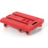 Transportná nastaviteľná plošina, 6 kolies, červená