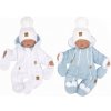 Zyzio & Zuzia Z & Z Zimná obojstranná kombinéza s kapucňou + rukavičky, modro-biela - 68