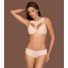 Súprava Obsessive 857-SET krémová S-M