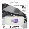 Kingston USB flash disk OTG, USB 3.0, 64GB, Data Traveler microDuo3 G2, strieborno-fialový, DTDUO3CG3/64GB, USB A / USB C