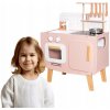 Drevená kuchynka s príslušenstvom Kinderlly 59x29x74 cm ružová