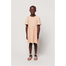 Bobo Choses dievčenské bavlnené šaty mini áčkový strih 124AC128 oranžová
