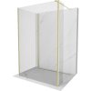 Mexen Kioto sprchová stena Walk-in 140 x 115 x 30 cm, transparentná, zlatá kefovaná - 800-140-115-221-55-00-030