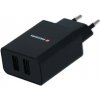 Sieťový Adaptér Swissten Smart IC 2 x USB 2,1A Power a Dátový kábel USB Lightning MFi 1,2 m, čierna 22056000