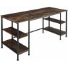 tectake 404346 počítačový stôl stoke 137x55x75cm - industriálne drevo tmavé, rustikálne