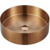 SAPHO - AURUM nerezové umývadlo, priemer 38cm, vrátane výpuste, meď mat AU301