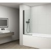 Polysan - Vaňová zástena Rota Black 65x150 cm, číre sklo FB650