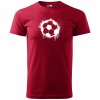 Sablio Tričko s potlačou Futbalová lopta Paint - červené 4XL