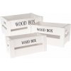 Biele drevené úložné boxy v súprave 3 ks 30x20x15 cm Wood Box – Dakls