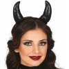 ČELENKA ROHY DIABLA METALICKÉ ČIERNE DIABOL DIABLICA HALLOWEEN ČIERNA