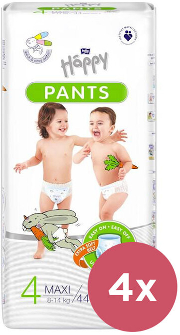 BELLA 4x HAPPY Pants 4 Maxi 8-14 kg 44 ks