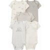 CARTER'S Body krátky rukáv Gray/Cream Elephant neutrál 5ks 24m/ veľ. 92