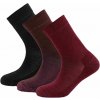 Dámske vlnené ponožky Devold, DAILY MERINO MEDIUM SOCK 3PK Vínová,Čierna 36-40