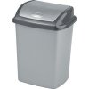 Kôš Curver® DOMINIK 25L, strieborný/grafitový, na odpad