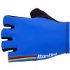 SANTINI Cyklistické rukavice krátkoprsté - UCI RAINBOW - dúhová/modrá