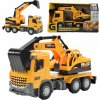 DUŻA CIĘŻARÓWKA Z KOPARKA AUTO SAMOCHÓD HRAČKA VOZIDLO SKLÁPAČ STAVEBNÉ
