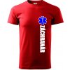 Nápis Záchranár + hviezda - Klasické pánske tričko vyššej gramáže - 4XL ( Červená )