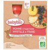 BABYBIO Kapsička jablko, čučoriedky, jahody (4x 90 g) - ovocný príkrm - Jahoda, Jablko, Čučoriedka