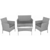 Gardlov 26910 Záhradný nábytok – pohovka, 2 kreslá, stolík so sklenenou doskou, sivý ratan