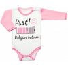 Body dlhý rukáv s vtipným textom Baby Nellys Psst! Dobíjím baterie holka
