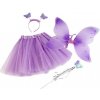 Karnevalový kostým - motýlia víla - 1 sada 4 fialová levandula