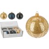 Vianočná guľa 100 mm, glitrovaný zlatý dekor (mix 4 farieb, cena /1 ks)