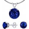 Silvego strieborný set šperkov s tmavo modrým krištáľom JJJS8TM1