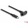 Delock Kabel SuperSpeed USB 10 Gbps (USB 3.2 Gen 2) ze zástrčky USB Type-C™ na zásuvku, 1 m panelová montáž, černý