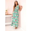 Kesi Dámske bavlnené šaty Ave so stiahnutím v páse a zaväzovaním na ramienkach Farba: Zelená, Veľkosť: M/L