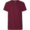 Neutral Tričko O60012 bio s ohrnutými rukávy, krátký rukáv, pánské COT77601206603-bordeaux L Bordó